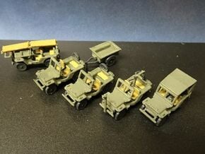 1/144 set of several Jeep US Army in White Natural Versatile Plastic