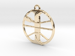Equinox Coil pendant / Hanger 35 mm in 14k Gold Plated Brass
