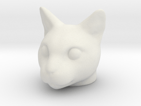 Cat Head in White Natural Versatile Plastic