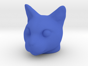 Cat Head in Blue Smooth Versatile Plastic