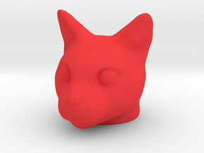 Cat Head in Red Smooth Versatile Plastic