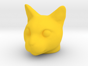 Cat Head in Yellow Smooth Versatile Plastic