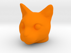 Cat Head in Orange Smooth Versatile Plastic