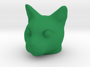 Cat Head in Green Smooth Versatile Plastic