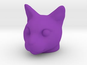Cat Head in Purple Smooth Versatile Plastic