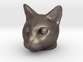 Cat Head in Polished Bronzed-Silver Steel