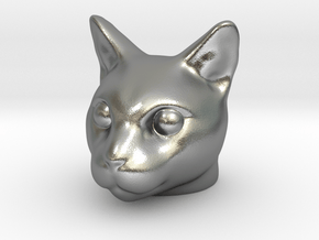 Cat Head in Natural Silver