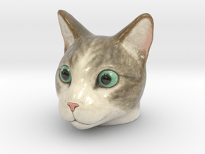Cat Head in Smooth Full Color Nylon 12 (MJF)