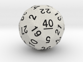 d40 Sphere Dice "Naughty Forty" in Natural Full Color Sandstone