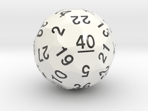 d40 Sphere Dice "Naughty Forty" in Smooth Full Color Nylon 12 (MJF)