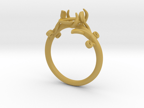 Flower Ring Design 3D Printed Plastic Resin Model in Tan Fine Detail Plastic: 5.5 / 50.25
