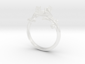 Flower Ring Design 3D Printed Plastic Resin Model in Clear Ultra Fine Detail Plastic: 5.5 / 50.25