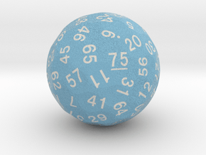 d75 Sphere Dice "Bingo Bonanza" in Natural Full Color Nylon 12 (MJF)