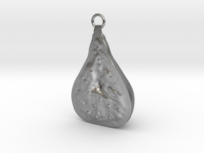Fig Pendant, Brass in Natural Silver