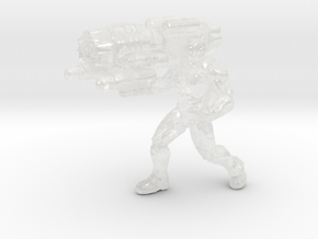 Ironman with Proton Cannon 28mm miniature game rpg in Clear Ultra Fine Detail Plastic