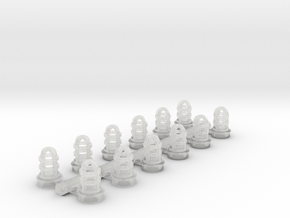 Industrial Cage Lights 1:48 scale with plain base in Clear Ultra Fine Detail Plastic