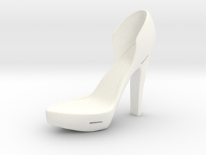 Left Leather Strap High Heel in White Smooth Versatile Plastic