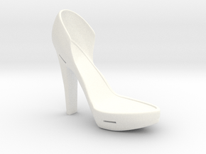 Right Leather Strap High Heel in White Smooth Versatile Plastic