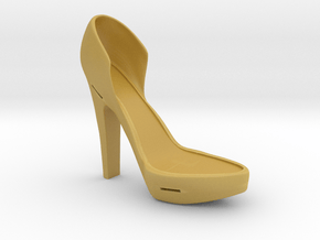 Right Leather Strap High Heel in Tan Fine Detail Plastic