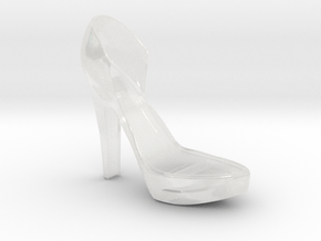 Right Leather Strap High Heel in Clear Ultra Fine Detail Plastic