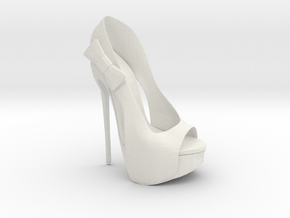 Right Peeptoe High Heel with Bow in White Natural Versatile Plastic