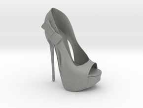 Right Peeptoe High Heel with Bow in Gray PA12