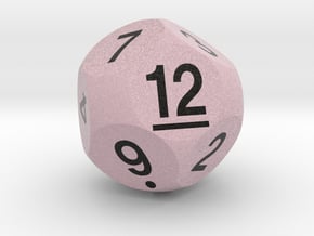 d12 Rhombic Sphere Dice in Natural Full Color Sandstone