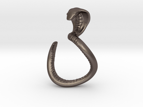 Snake Ring size 12 in Polished Bronzed Silver Steel
