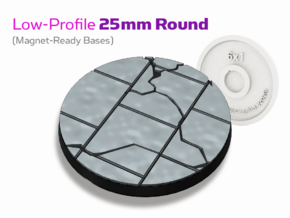 Broken Tiles: 25mm Low-Profile Round Bases in Black PA12: Small