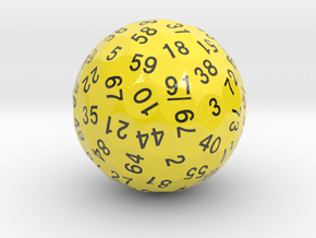 d91 Sphere Dice "Seventh Heaven's Curse" in Smooth Full Color Nylon 12 (MJF)