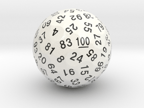 d100 Sphere Dice "Century" in Smooth Full Color Nylon 12 (MJF)