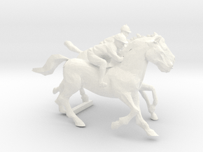 O Scale Jockey and Horses 1 in White Smooth Versatile Plastic
