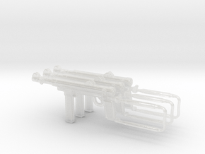 1/16 scale Carl Gustav M-45 submachineguns x 3 in Clear Ultra Fine Detail Plastic