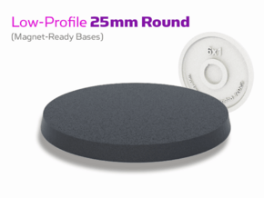Blank : 25mm Low-Profile Round Bases in Black PA12: Small