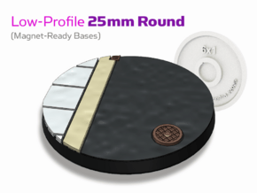 Urban Street : 25mm Low-Profile Round Bases in Black PA12: Small
