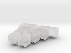 H0 1:87 Hydrauliköltanks Set 01 in Clear Ultra Fine Detail Plastic