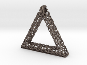 twoinchtriangle in Polished Bronzed-Silver Steel