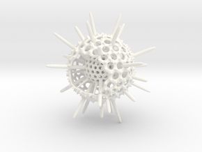 Spiky Spumellaria Sculpture - Science Gift in White Smooth Versatile Plastic