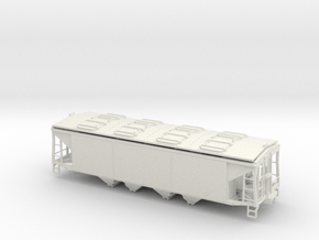 O-Scale 1:48  P-9 Ballast/Phosphate Hopper w/ Top in White Natural Versatile Plastic