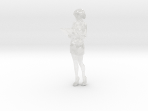 S Scale Woman with Notepad in Clear Ultra Fine Detail Plastic