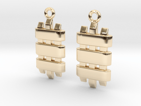 Squared earrings in 14k Gold Plated Brass