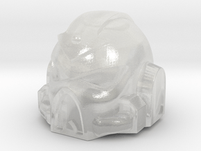 Chaos Space Marine Helmet for Lego Minifig in Clear Ultra Fine Detail Plastic