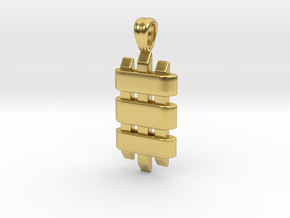 Squared pendant in Polished Brass