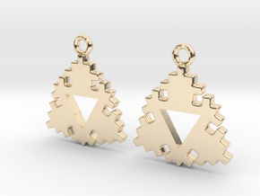 Fractal flake and triangle in 14k Gold Plated Brass