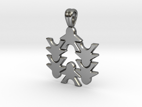 Meeples tiling in Polished Silver