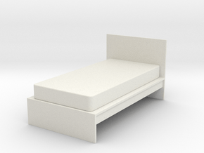 Miniature Malm - Bed Frame - Twin Bed - IKEA  in White Natural Versatile Plastic: 1:12