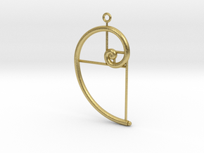 Golden Mean Earrings Uniform Width in Natural Brass