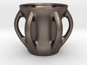 Octocup (One Liter) in Polished Bronzed-Silver Steel
