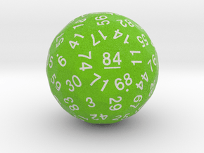 d84 Sphere Dice "Evergreen" in Natural Full Color Nylon 12 (MJF)