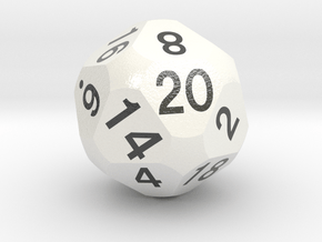 d20 Icosahedral Overtruncated Sphere Dice in Smooth Full Color Nylon 12 (MJF)